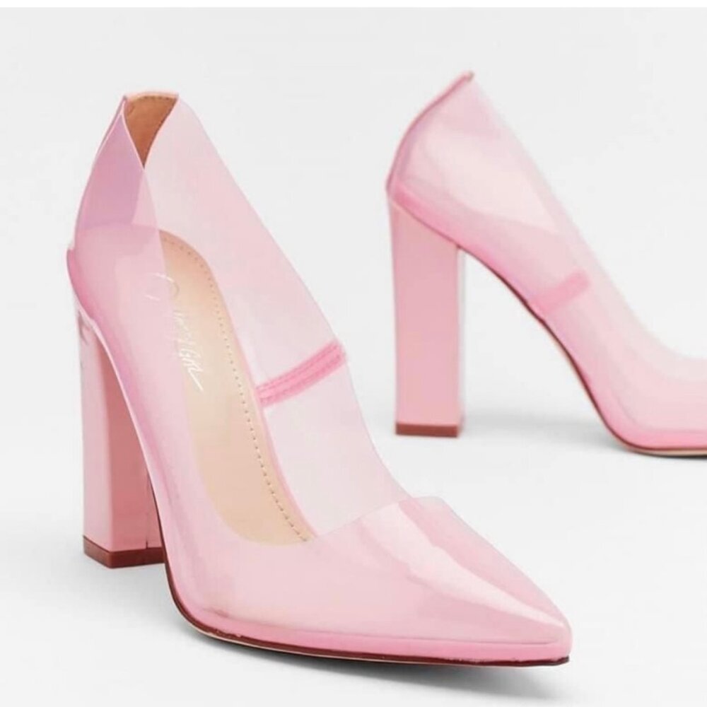 Nasty Gal "Babiecore" Clear Pink Heels